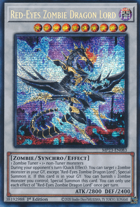 Red-Eyes Zombie Dragon Lord [MP23-EN083] Prismatic Secret Rare (ONLINE ORDER ONLY)
