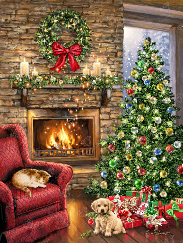 Diamond Art Club – Fireside Christmas Diamond Painting (Square Drill, 27.6" x 36.6") (ONLINE ORDER ONLY)