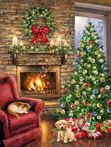 Diamond Art Club – Fireside Christmas Diamond Painting (Square Drill, 27.6" x 36.6") (ONLINE ORDER ONLY)