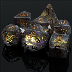 Glitter Mini Gearwheel Dice 7-Dice Dungeons and Dragons RPG (Online Only)