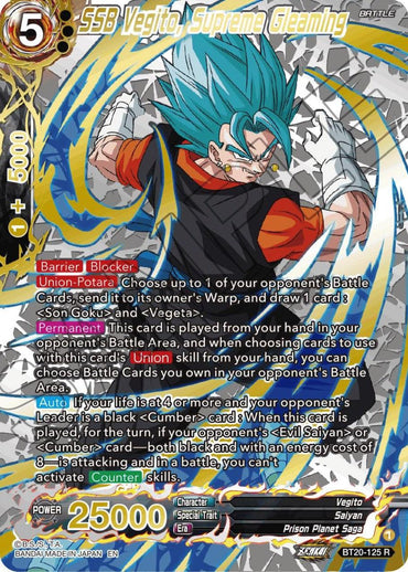SSB Vegito, Supreme Gleaming (Gold-Stamped) (BT20-125) [Power Absorbed] (ONLINE ORDER ONLY)