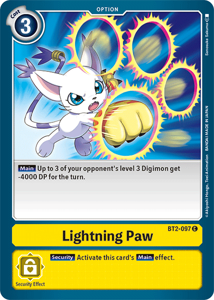 Lightning Paw [BT2-097] [Release Special Booster Ver.1.5] (ONLINE ORDER ONLY)
