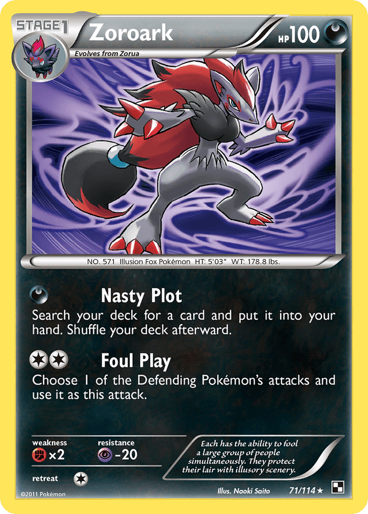 Zoroark (71/114) (Theme Deck Exclusive) [Black & White: Base Set] (Online Only)