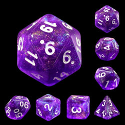 Diamond Purple with White Numbering 7-Dice Set RPG (Online Only)