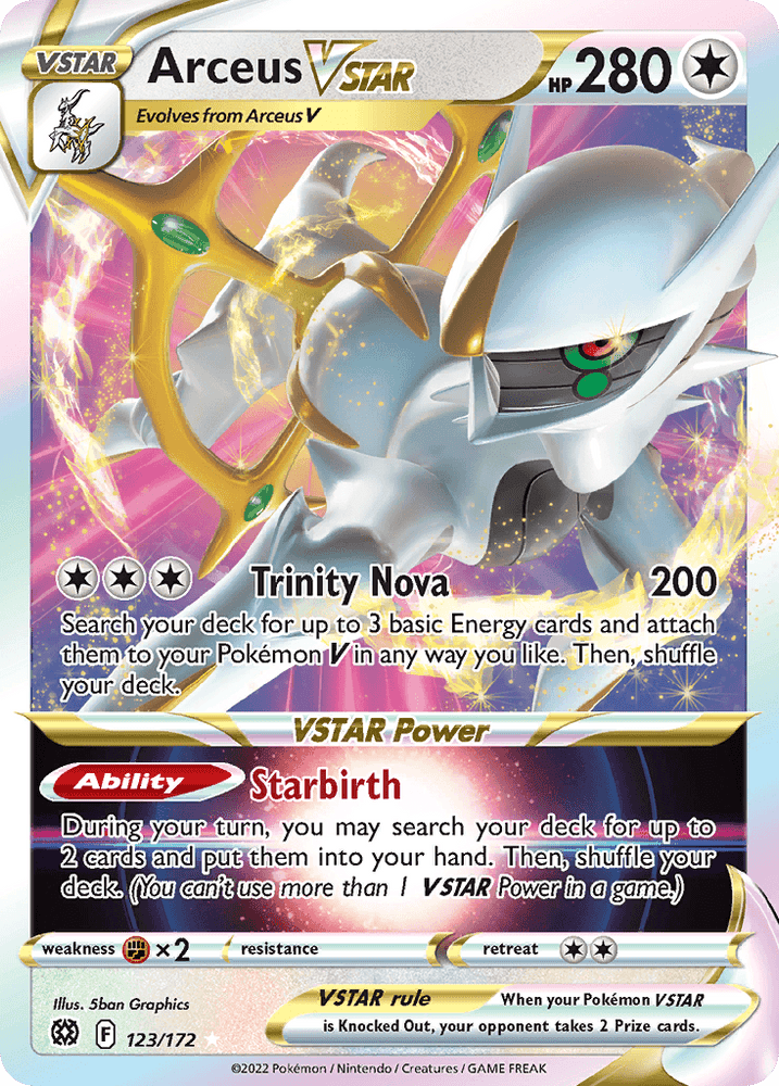 Arceus VSTAR (123/172) (Metal Card) [Sword & Shield: Brilliant Stars] (Online Only)