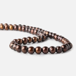 7mm - 8mm Chocolate Off Round Large Hole Pearls 2.5mm inside diameter, 15 inch, 30 pieces (ONLINE ORDER ONLY)
