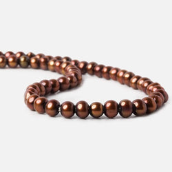 7mm - 8mm Nutmeg Brown Large Hole Off Round Pearl 2.5mm drill hole, 15 inch, 64 pieces (ONLINE ORDER ONLY)