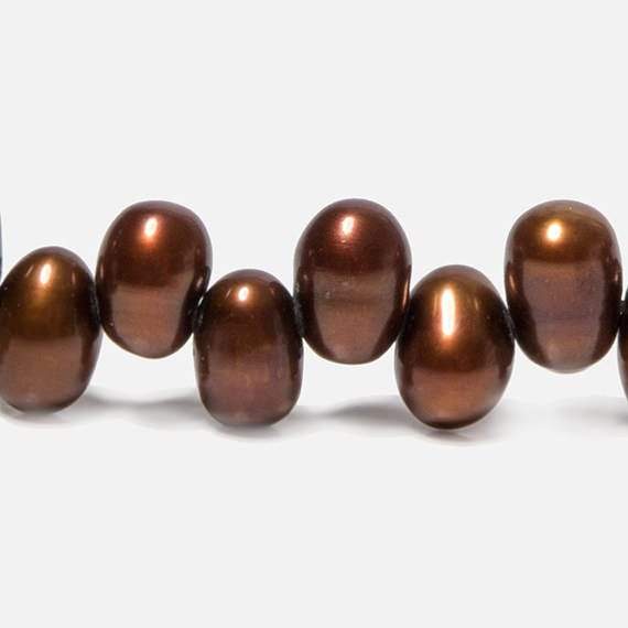 7x5-9x6mm Bronze Top Drilled Oval Freshwater Pearls 15 inch 75 pieces (ONLINE ORDER ONLY)