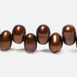 7x5-9x6mm Bronze Top Drilled Oval Freshwater Pearls 15 inch 75 pieces (ONLINE ORDER ONLY)