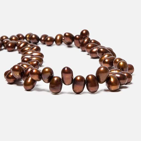 7x5-9x6mm Bronze Top Drilled Oval Freshwater Pearls 15 inch 75 pieces (ONLINE ORDER ONLY)