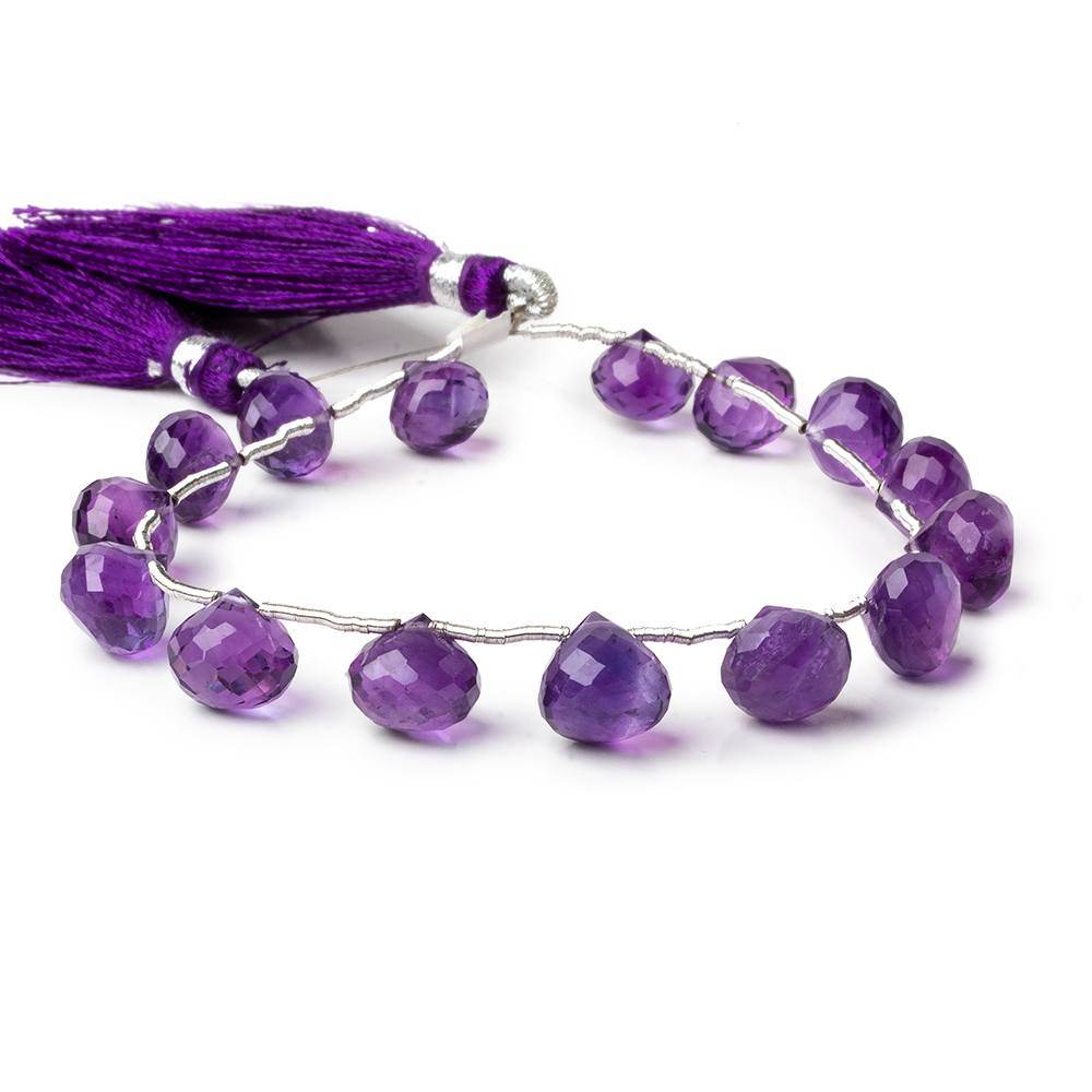 7mm Amethyst Faceted Candy Kiss Beads 7.5 inch 15 pieces (ONLINE ORDER ONLY)
