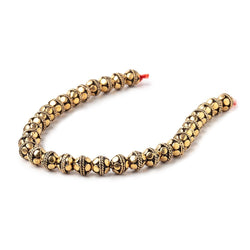 7mm Antiqued 22kt Plated Copper Bali Design Round 8 inch 33 beads (ONLINE ORDER ONLY)