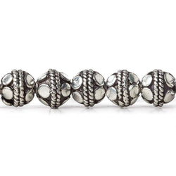 7mm Antiqued Sterling Silver Plated Copper Bead Bali Round 8 inch 31 pcs (ONLINE ORDER ONLY)