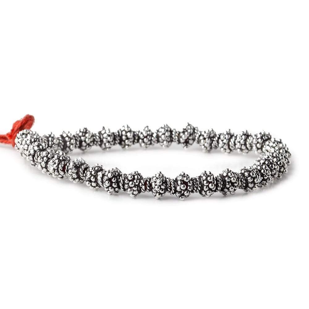 7mm Antiqued Sterling Silver Plated Copper Bead Cap Bali Style 8 inch 64 beads (ONLINE ORDER ONLY)