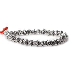 7mm Antiqued Sterling Silver Plated Copper Bead Cap Bali Style 8 inch 64 beads (ONLINE ORDER ONLY)