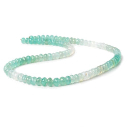 7mm Aqua Green Chalcedony faceted rondelles 18 inches 100 beads AAA (ONLINE ORDER ONLY)