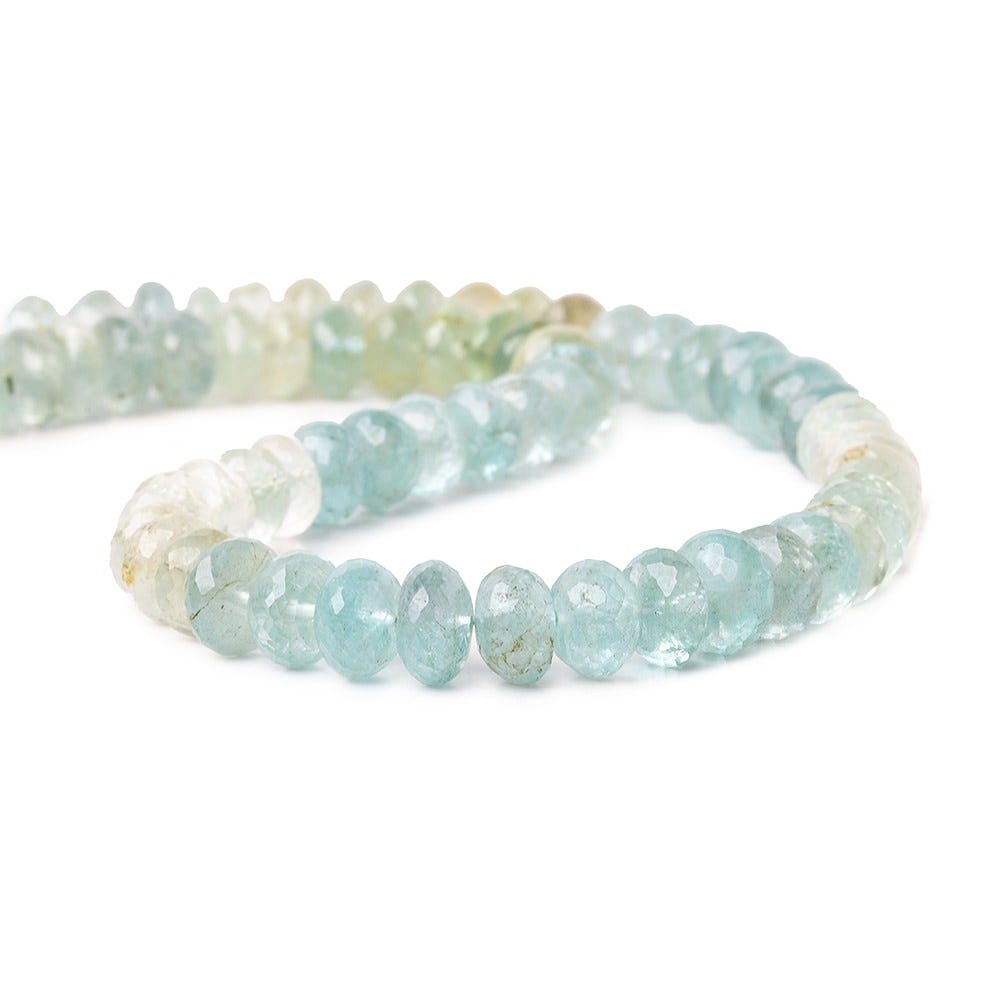 7mm Aquamarine Beads Faceted Rondelle 15.25 inch 85 pieces (ONLINE ORDER ONLY)