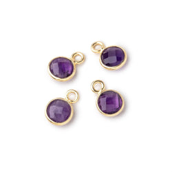 7mm Bezel Set Amethyst Faceted Coin Set of 4 Pendants (ONLINE ORDER ONLY)