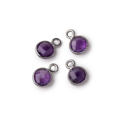 7mm Bezel Set Amethyst Faceted Coin Set of 4 Pendants (ONLINE ORDER ONLY)