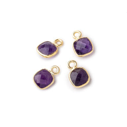 7mm Bezel Set Amethyst Faceted Cushion Set of 4 Pendants (ONLINE ORDER ONLY)