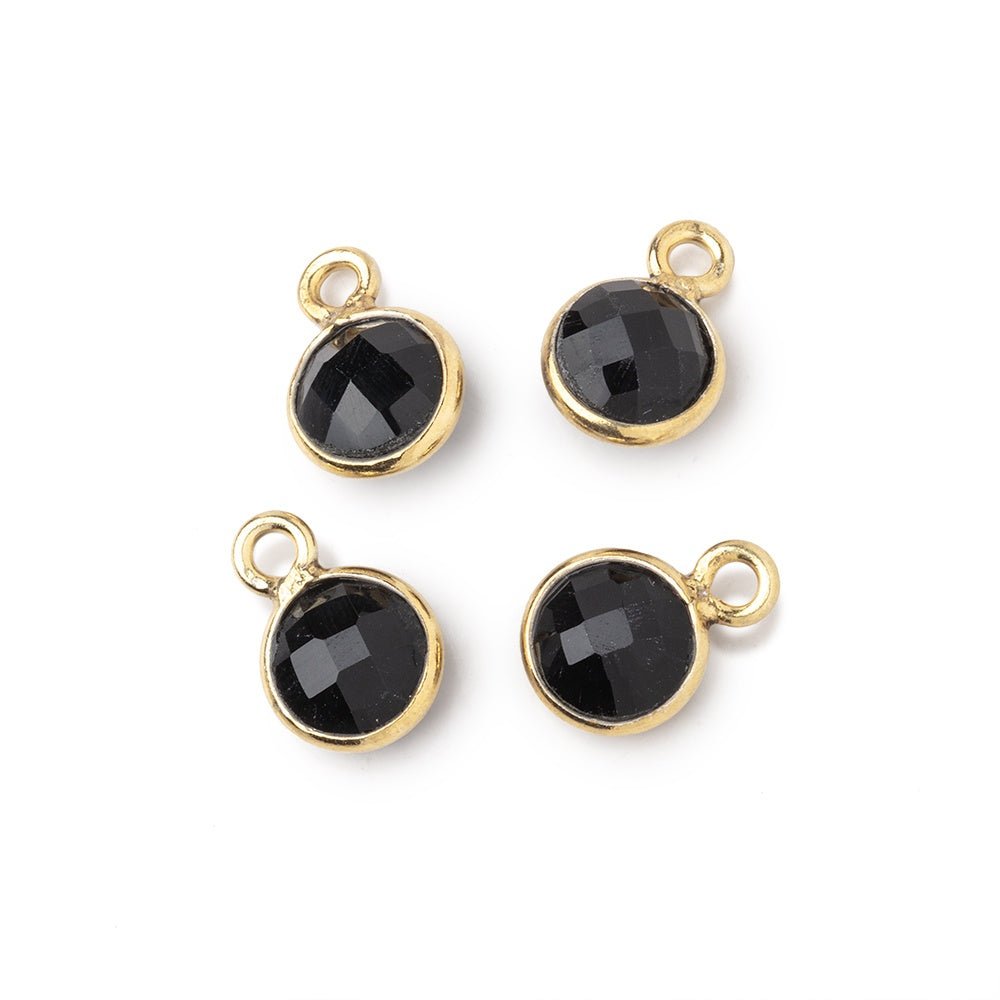 7mm Bezel Set Black Onyx Faceted Coin Set of 4 Pendants (ONLINE ORDER ONLY)