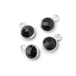 7mm Bezel Set Black Onyx Faceted Coin Set of 4 Pendants (ONLINE ORDER ONLY)