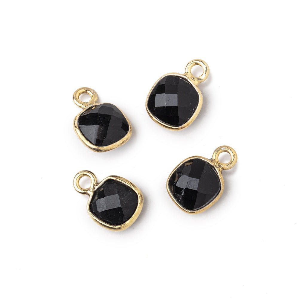7mm Bezel Set Black Onyx Faceted Cushion Set of 4 Pendants (ONLINE ORDER ONLY)