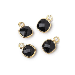 7mm Bezel Set Black Onyx Faceted Cushion Set of 4 Pendants (ONLINE ORDER ONLY)