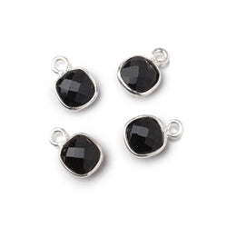 7mm Bezel Set Black Onyx Faceted Cushion Set of 4 Pendants (ONLINE ORDER ONLY)