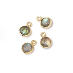 7mm Bezel Set Labradorite Faceted Coin Set of 4 Pendants (ONLINE ORDER ONLY)
