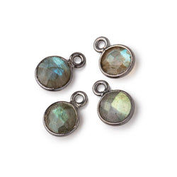 7mm Bezel Set Labradorite Faceted Coin Set of 4 Pendants (ONLINE ORDER ONLY)