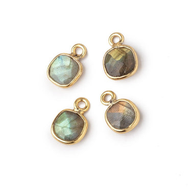 7mm Bezel Set Labradorite Faceted Cushion Set of 4 Pendants (ONLINE ORDER ONLY)
