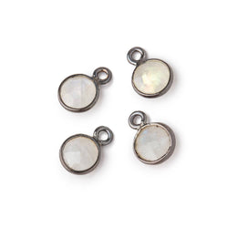 7mm Bezel Set Rainbow Moonstone Faceted Coin Set of 4 Pendants (ONLINE ORDER ONLY)