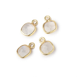 7mm Bezel Set Rainbow Moonstone Faceted Cushion Set of 4 Pendants (ONLINE ORDER ONLY)