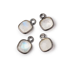 7mm Bezel Set Rainbow Moonstone Faceted Cushion Set of 4 Pendants (ONLINE ORDER ONLY)