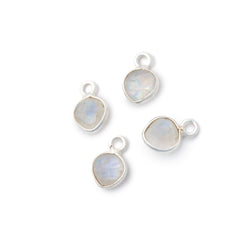 7mm Bezel Set Rainbow Moonstone Faceted Heart Set of 4 Pendants (ONLINE ORDER ONLY)