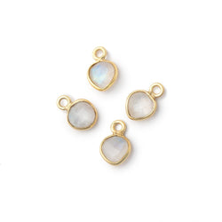 7mm Bezel Set Rainbow Moonstone Faceted Heart Set of 4 Pendants (ONLINE ORDER ONLY)