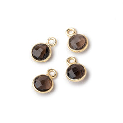 7mm Bezel Set Smoky Quartz Faceted Coin Set of 4 Pendants (ONLINE ORDER ONLY)