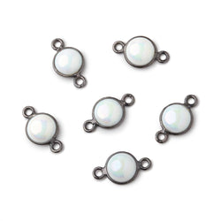 7mm Black Gold Bezel Mystic Opal Coin Cabochon Connector 1 piece (ONLINE ORDER ONLY)