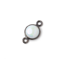 7mm Black Gold Bezel Mystic Opal Coin Cabochon Connector 1 piece (ONLINE ORDER ONLY)