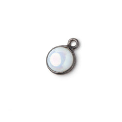 7mm Black Gold Bezel Mystic Opal Coin Cabochon Pendant 1 piece (ONLINE ORDER ONLY)