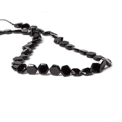 7mm Black Spinel bezel faceted hexagon beads 13 inch 43 pieces (ONLINE ORDER ONLY)