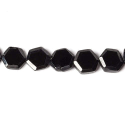 7mm Black Spinel bezel faceted hexagon beads 13 inch 43 pieces (ONLINE ORDER ONLY)