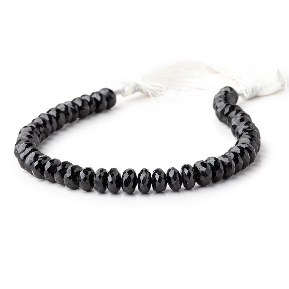 7mm Black Spinel faceted rondelle beads 8 inch 47 beads (ONLINE ORDER ONLY)