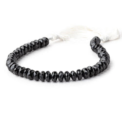 7mm Black Spinel faceted rondelle beads 8 inch 47 beads (ONLINE ORDER ONLY)