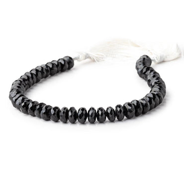 7mm Black Spinel faceted rondelle beads 8 inch 47 beads (ONLINE ORDER ONLY)