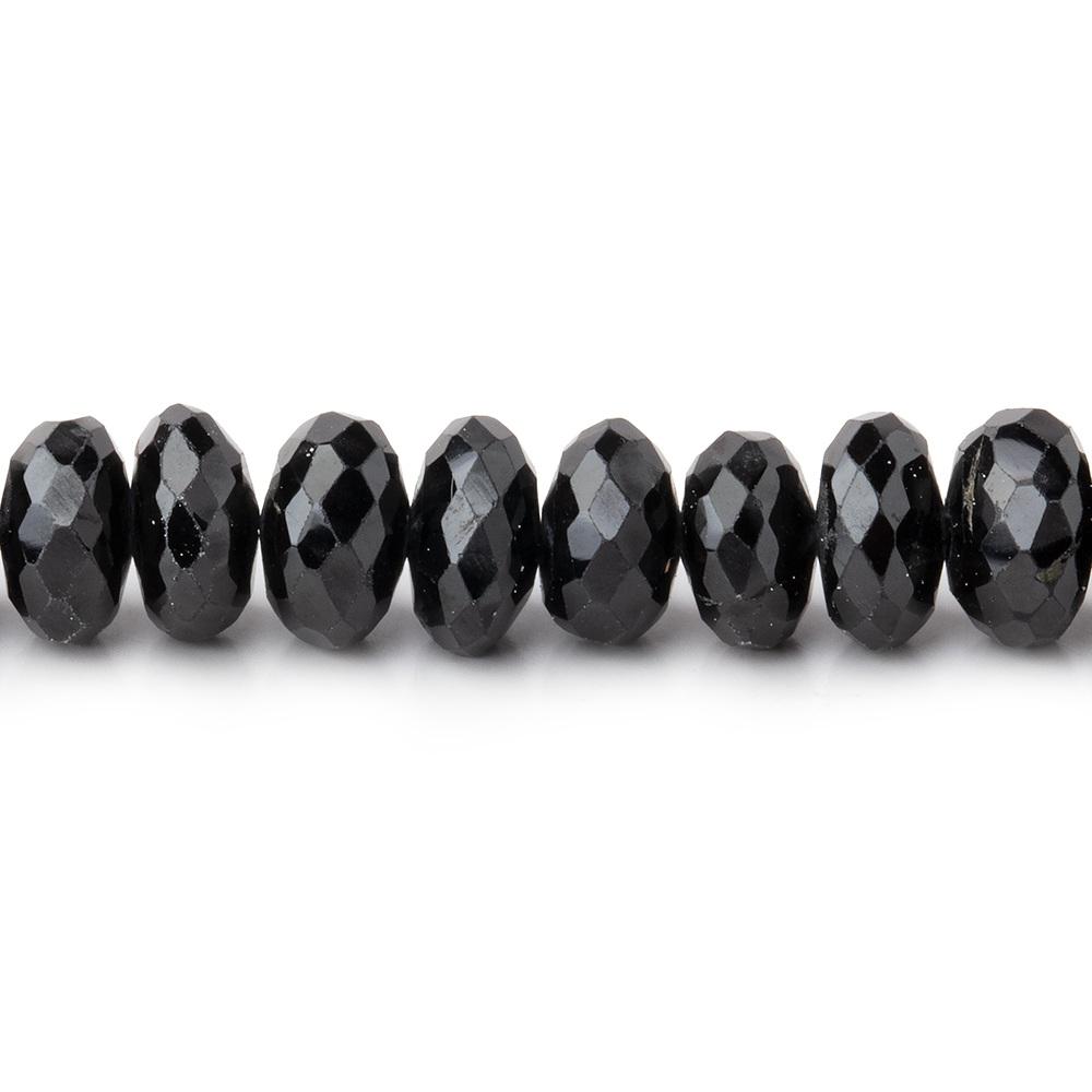 7mm Black Spinel faceted rondelle beads 8 inch 47 beads (ONLINE ORDER ONLY)