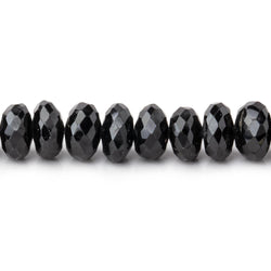 7mm Black Spinel faceted rondelle beads 8 inch 47 beads (ONLINE ORDER ONLY)