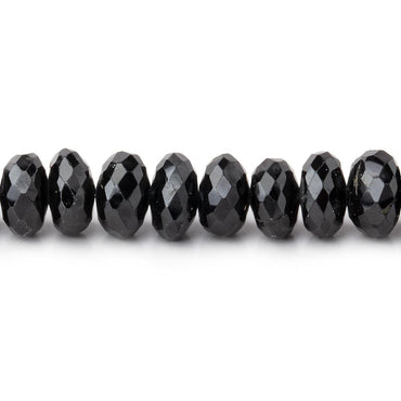 7mm Black Spinel faceted rondelle beads 8 inch 47 beads (ONLINE ORDER ONLY)