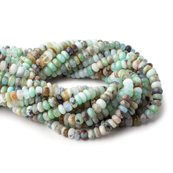 7mm Blue Peruvian Opal plain rondelles 14 inch 86 beads AA (ONLINE ORDER ONLY)